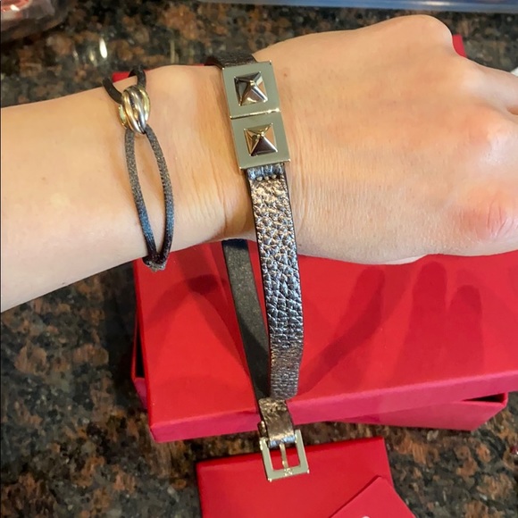Valentino double wrap bracelet in pewter color - Picture 4 of 6